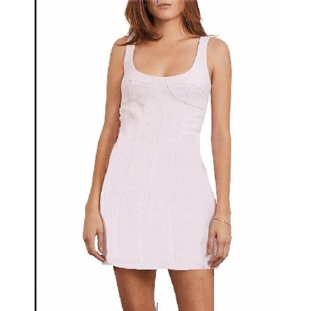 Bec + Bridge Stella Pink Ramie Fitted Sleeveless Scoop Neck Mini Dress Size 6 - Picture 2 of 12